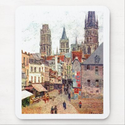 Camille Pissarro - 1898 Grocery Rue Rouen Oil by inquester