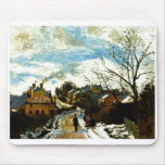 Camille Pissarro - Norwood - man road house smoke Mousepads