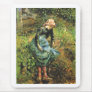 Camille Pissarro - Peasant Girl w. Stick 1881 Oil Mousepads