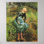 Camille Pissarro - Peasant Girl w. Stick 1881 Oil