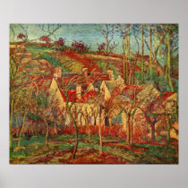 Camille Pissarro - Red Roofs 1877 Oil Canvas house