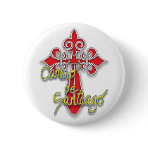 Camino de Santiago Cross Pinback Button