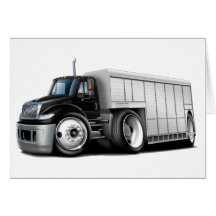 Camion de livraison Noir-Blanc international Cartes