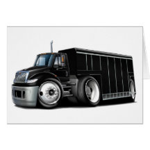 Camion de livraison noir international cartes de vœux