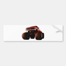 Camion de monstre rouge adhésifs pour voiture