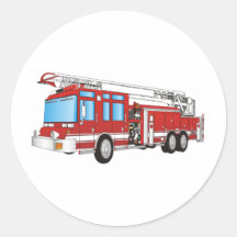 Camion de pompiers autocollants ronds