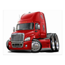 Camion de rouge de Freightliner Cascadia Cartes Postales