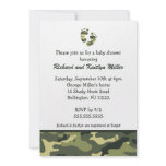 Camo Army Green Baby Feet Shower Invitation
