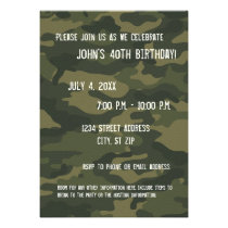 Camo Birthday Party Invitation invitations