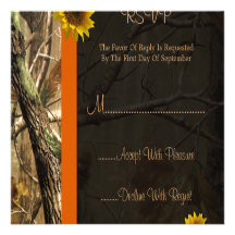 Camo et tournesols cartons d'invitation personnalisés