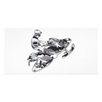 Camo Grey Sled on Black copy Customized Photo Card