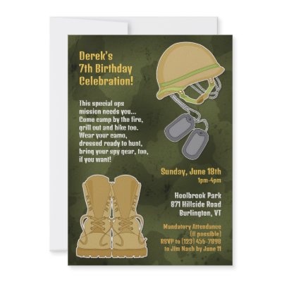 Camo Military Birthday Invitation by all_items