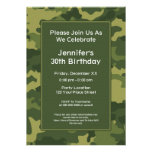 Camo Military Theme Birthday Party Invites