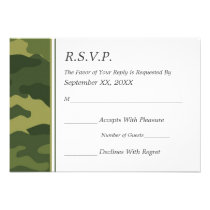 Camo RSVP l'épousant militaire invitations