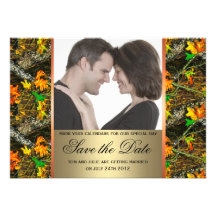 Camo Save the Date Photo Custom Invitation