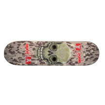 Camo Skull Skate Deck