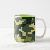 Camouflage de région boisée de pixel de 8 bits tasses