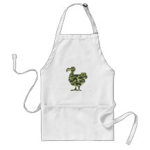 Camouflage Dodo Bird Silhouette Aprons