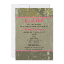 Camouflage & Pink Baby Shower Invitation