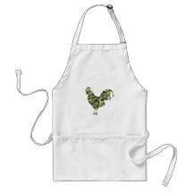 Camouflage Rooster Silhouette Aprons