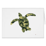 Camouflage Sea Turtle Silhouette Greeting Card
