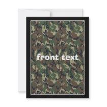 Camouflage Woodland Personalized Invite