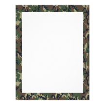 Camouflage Woodland Personalized Letterhead