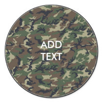 Camouflage Woodland Round Sticker