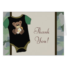 Camouflauge Baby Boy Shower Thank You Cards