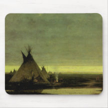Camp indien à l'aube par Jules Tavernier Tapis De Souris