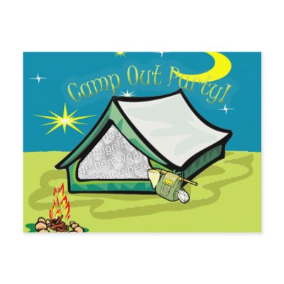 Camp Out Photo Party Card Postcard by partypassion