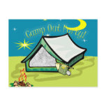 Camp Out Photo Party Card postcards