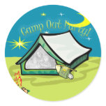Camp Out Photo Party Card Sticker