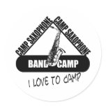 Camp Saxophone Round Sticker