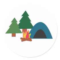 Camp Site Round Sticker