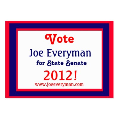 Campaign Candidate 2012 Calendar Wallet Card Business Cards by debinSC