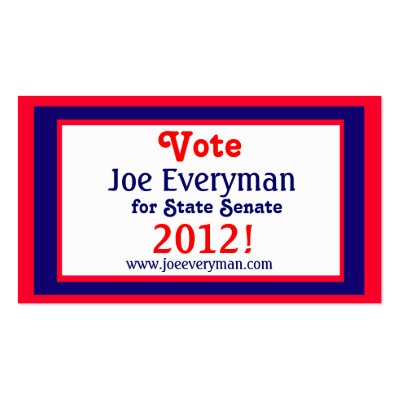 Campaign Candidate 2012 Calendar Wallet Card Std Business Cards by debinSC