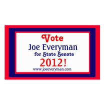 Campaign Candidate 2012 Calendar Wallet Card Std Business Cards