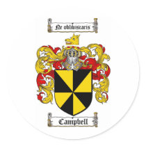 CAMPBELL FAMILY CREST -  CAMPBELL COAT OF ARMS STICKERS