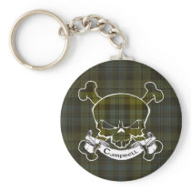Campbell Tartan Skull Keyring