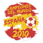 Campeones del Mundo 2010 Round Stickers