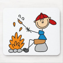 Camper Roasting Hot Dogs Tshirts and Gifts Mouse Pads