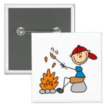 Camper Roasting Hot Dogs Tshirts and Gifts Pin
