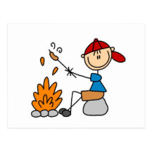Camper Roasting Hot Dogs Tshirts and Gifts Postcard