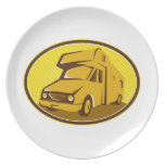 Camper Van Mobile Home Retro Dinner Plate