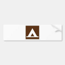 Campground Tent Street Sign Bumper Sticker