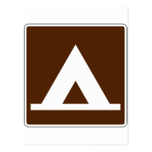 Campground Tent Street Sign Post Cards