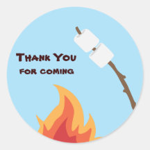 Camping Birthday Party Favour Sticker