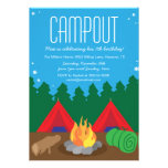 Camping Bon Fire Birthday Party Invitation