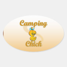 Camping Chick Stickers